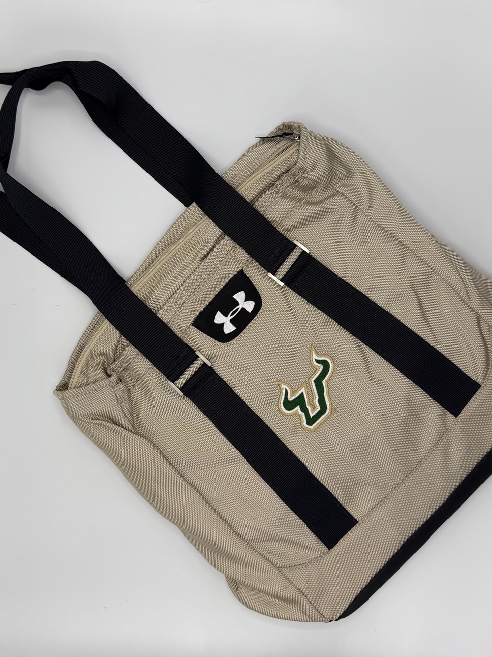 Under Armour USF South Florida Bulls Tote Bag Beige Black NCAA